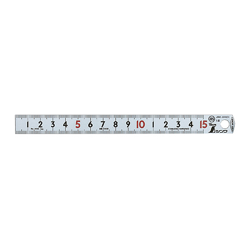 13131 ピックアップスケールシルバー15cm cm表示上下1mm シンワ測定 ☆