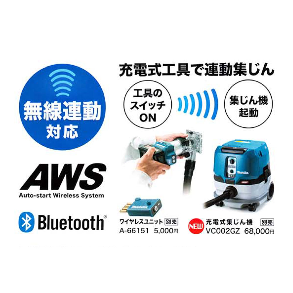 再再販 NEWSTAGETOOLS店マキタ VC002GZ 充電式集じん機 粉塵専用 8L 本体のみ 40Vmax 無線連動対応 バッテリ 充電器別売 